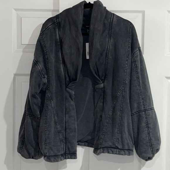 NWT Forever 21 Plus Size Mineral Wash Jacket 2X-Dark Grey/Black Mineral wash - Picture 1 of 7